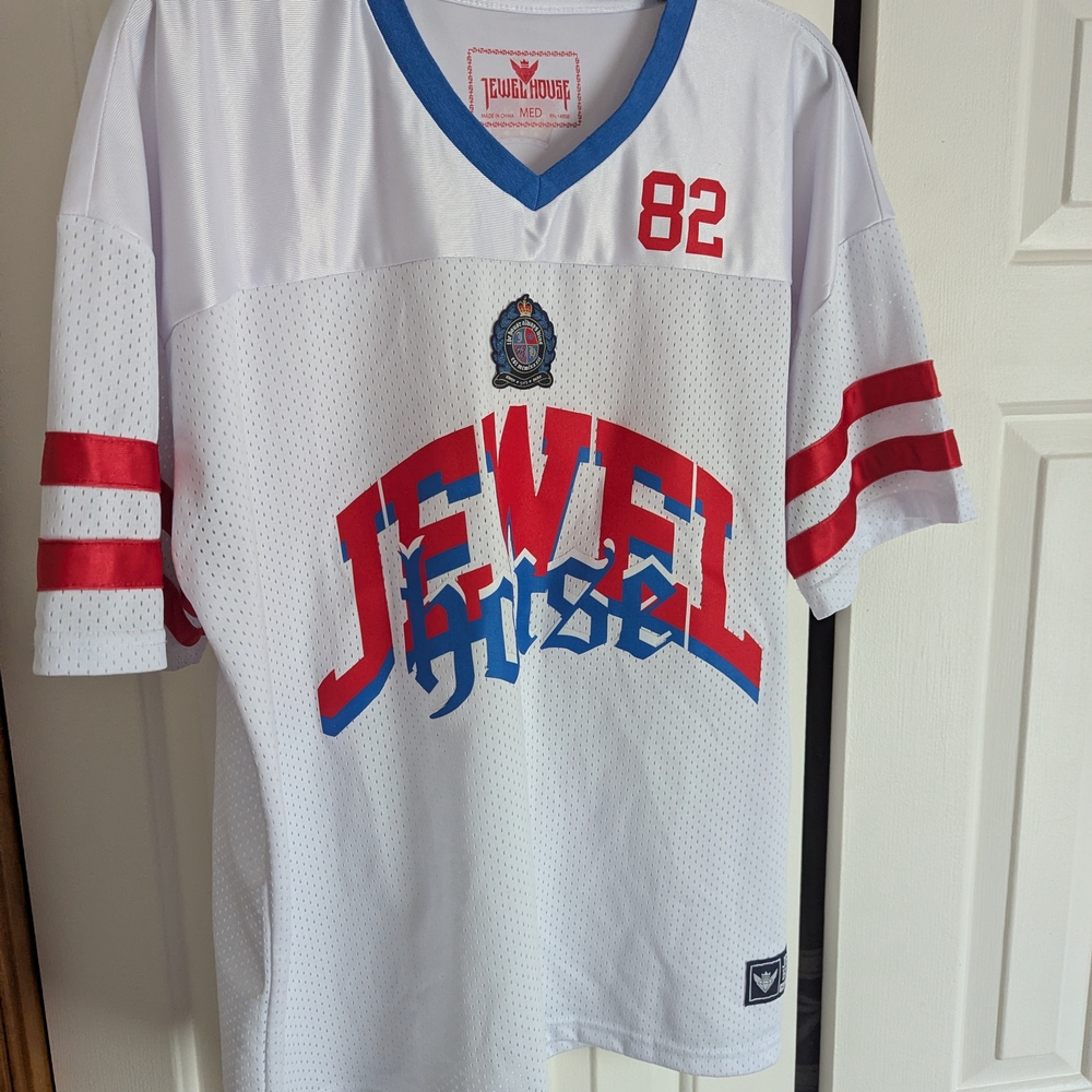 Source Unknown White and Red Men's Jersey